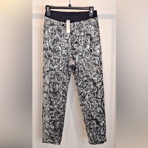 Silver sequin fitted pants